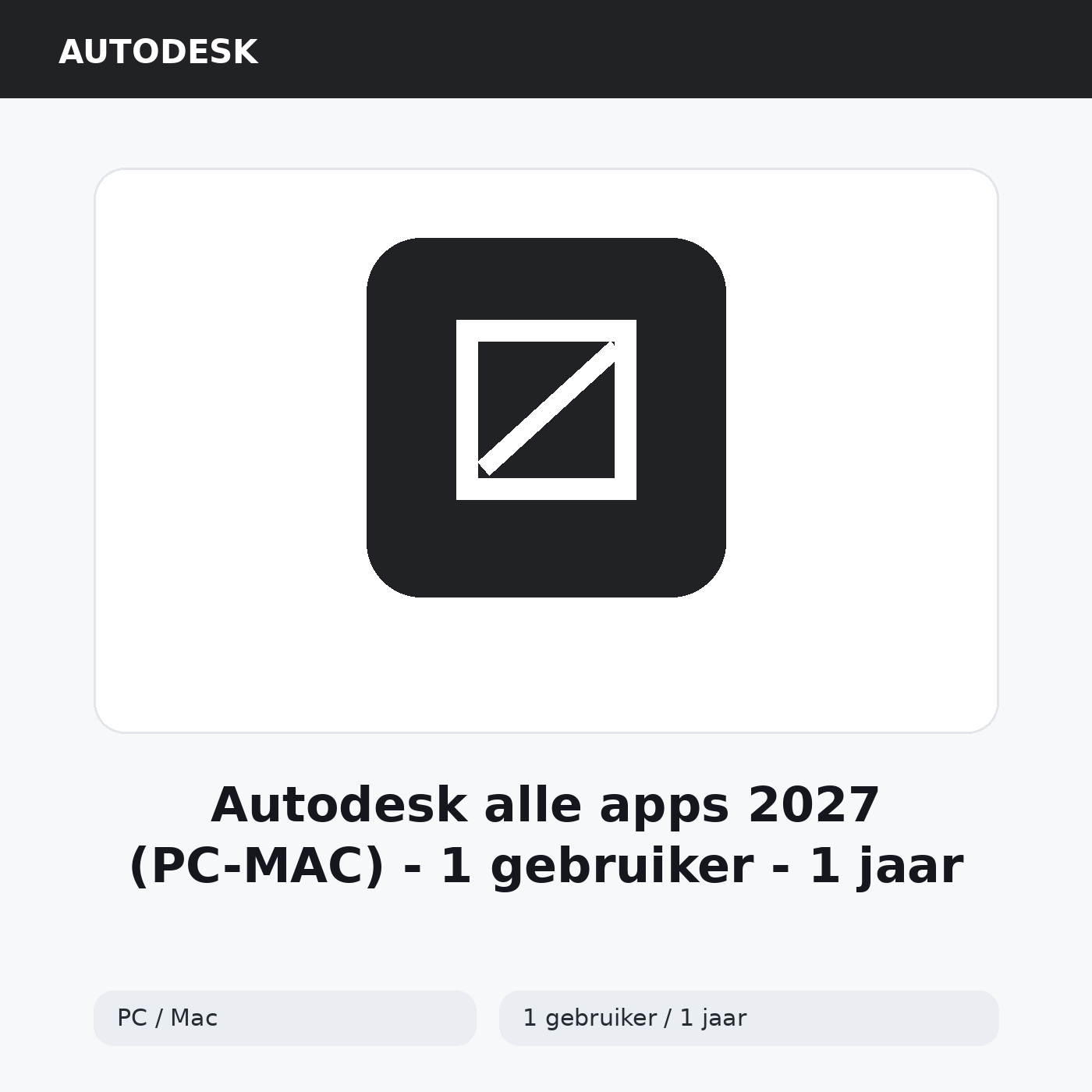 Autodesk alle apps 2027 (PC/MAC) 1 gebruiker/1jaar