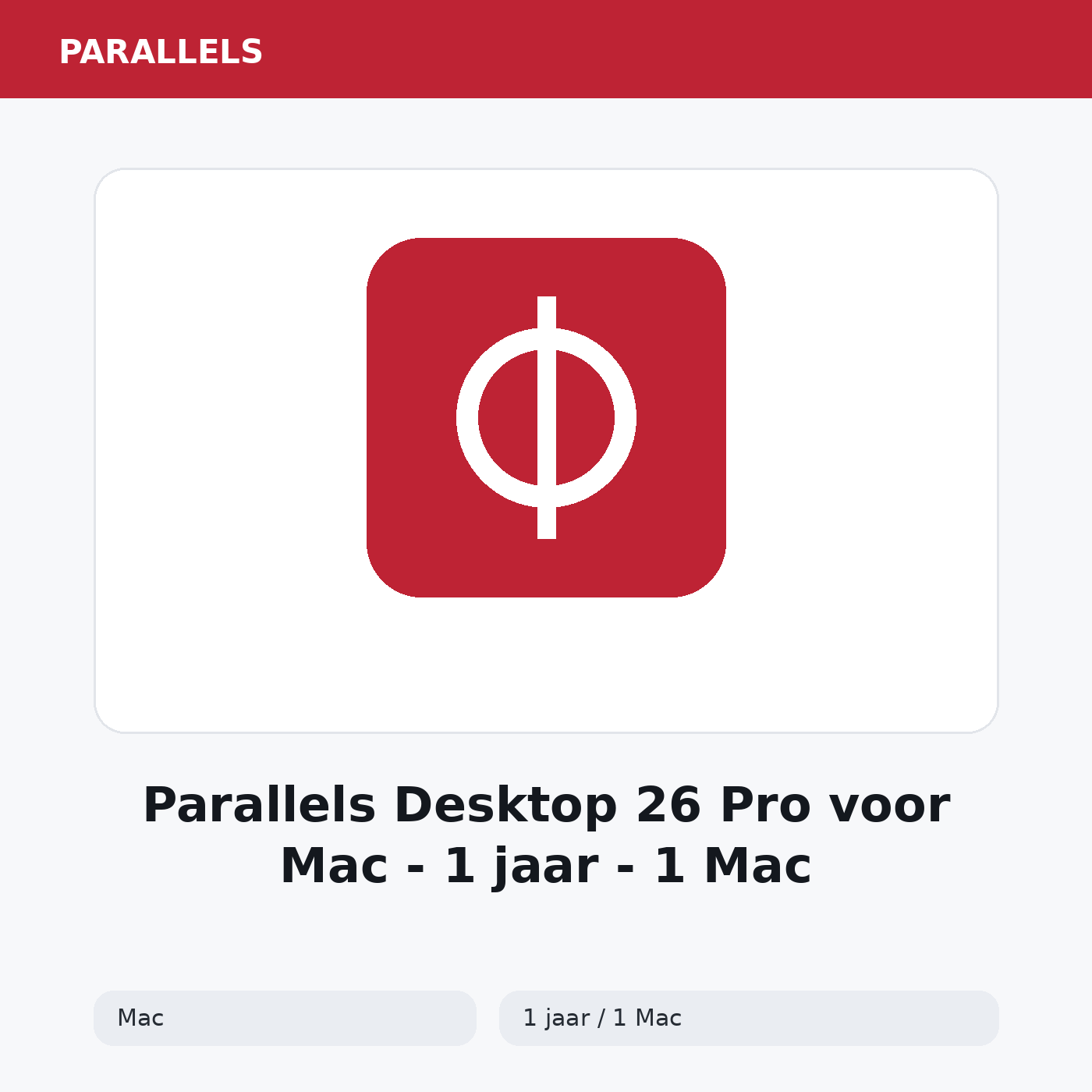 Parallels Desktop 26 Pro voor Mac (1 jaar / 1 Mac)
