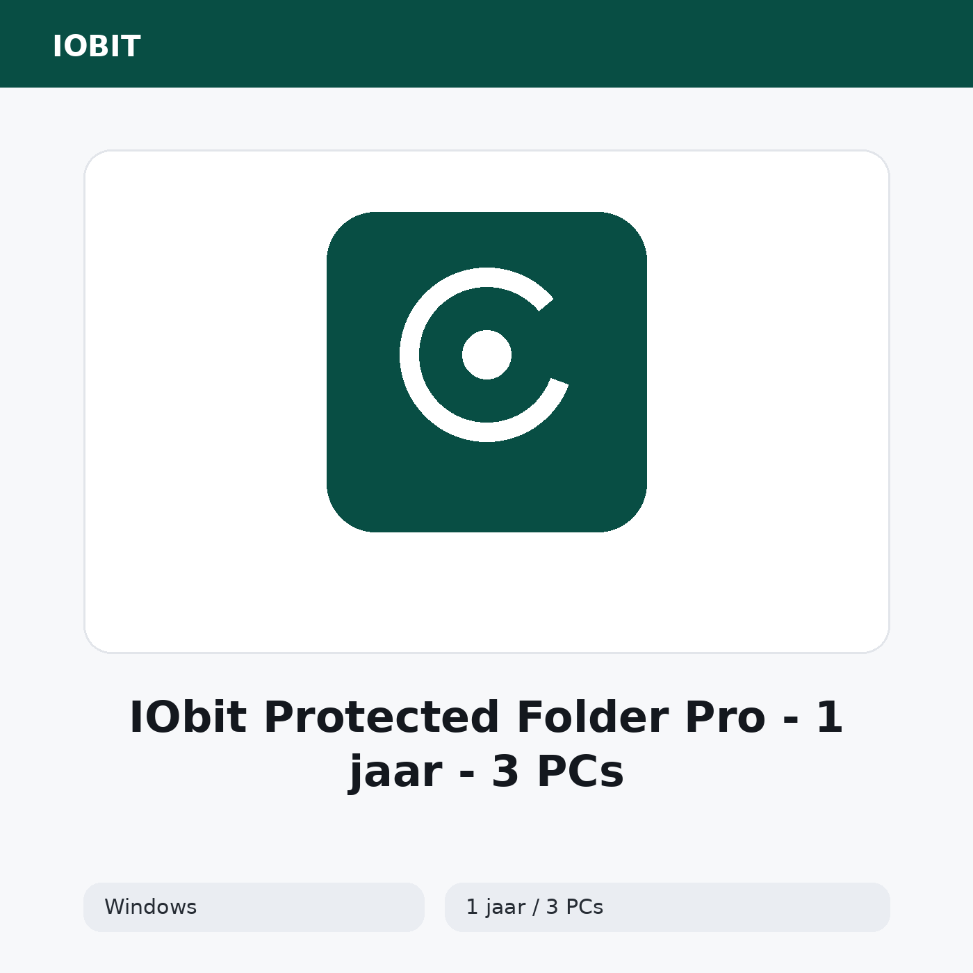 IObit Protected Folder Pro (1 jaar / 3 PCs)